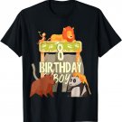 8 Years Old Birthday Boy Zoo Matching Family T-Shirt
