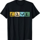 Yoga Poses For Men Women, Yoga Lover, Retro Meditation T-Shirt