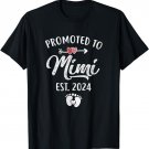 Promoted To Mimi Est 2024 Funny First Time Mothers Day T-Shirt
