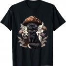 Cottagecore Aesthetic Cat with Mushroom Hat Morels Kawaii T-Shirt