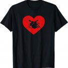 Vintage Drum Lover Heart Love Valentine's Day Drummer T-Shirt