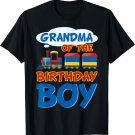 Train Bday Railroad Grandma Of The Birthday Boy Theme Party T-Shirt