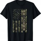 Arizona United States Distressed Camo w US Flag T-Shirt