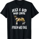 Just A Boy Who Loves African Wild Dogs Gift T-Shirt