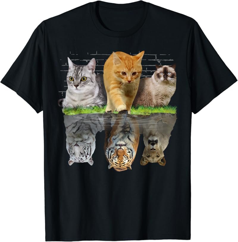 Fun Cat Reflection Gift Design Idea T-Shirt