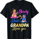 Cute Beauty Or Beat Grandpa Loves You - Gender Reveal Party T-Shirt