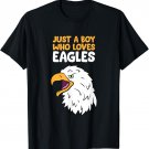 Just a Boy Who Loves Eagles American Bald Eagle T-Shirt