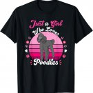 Just Girl Who Loves Black Standard Poodle Vintage Dog Lover T-Shirt