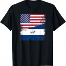 Half Nicaraguan Flag T-Shirt | Vintage Nicaragua USA Gift