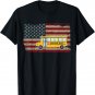 School Bus Driver America Flag Patriotic Bus Driving Gift T-Shirt