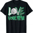 Love Volleyball Green Tshirt