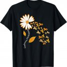 Leukemia Cancer Awareness Orange Ribbon Daisy Flower T-Shirt