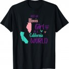 Proud girl Design Just an Illinois girl in a California T-Shirt