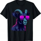 Funny Goat Wearing Sunglasses Graphic Farmer Farming Farm T-Shirt