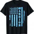 Prostate Cancer Awareness Shirt Blue Ribbon Flag WARRIOR