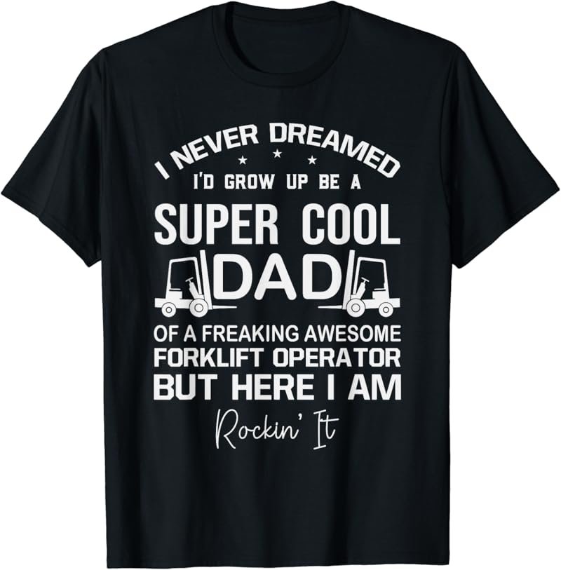 Funny Forklift Operator Dad Forklift Certified Retro Vintage T-Shirt