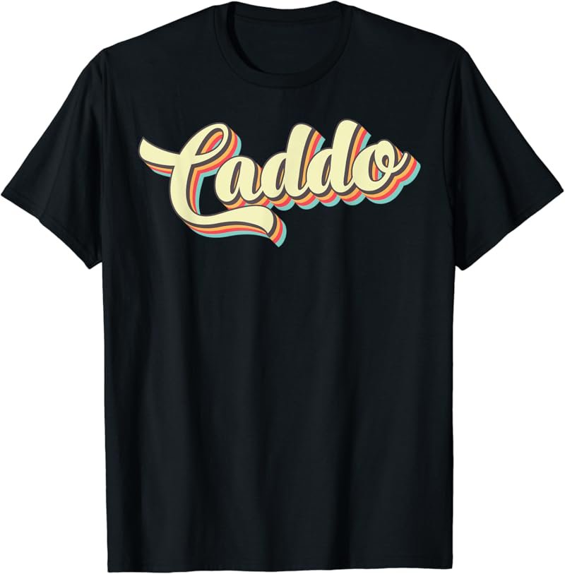 Caddo TShirt Retro Art Baseball Font Vintage T-Shirt
