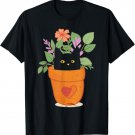 Funny Cat And Plant For Plant Lover Gardener Gardening T-Shirt