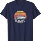 Malibu CA Vintage Boating 70s Retro Boat Design T-Shirt