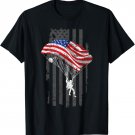 Paragliding Flying Paraglider American Flag Love to Fly T-Shirt