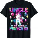 Uncle of the Birthday Princess Girl Flossing Unicorn Uncle T-Shirt