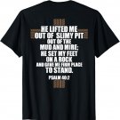 Psalm 40:2 Bible Verse 4x4 SUV Vehicle Off-Road Outdoor T-Shirt