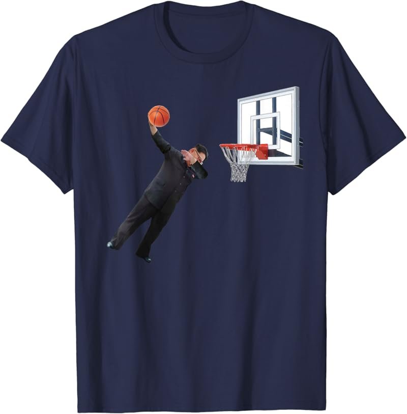 Dunking Dabbing Kim Jong Un North Korea Basketball T-Shirt