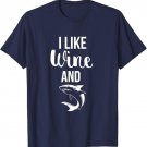 I Like Wine and Sharks Funny Ocean Animal T-Shirt