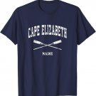 Cape Elizabeth Maine Vintage Nautical Crossed Oars T-Shirt