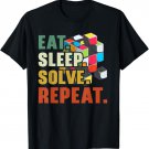 Eat Sleep Solve Repeat Math Speed Puzzle Cubing Lover Cube T-Shirt