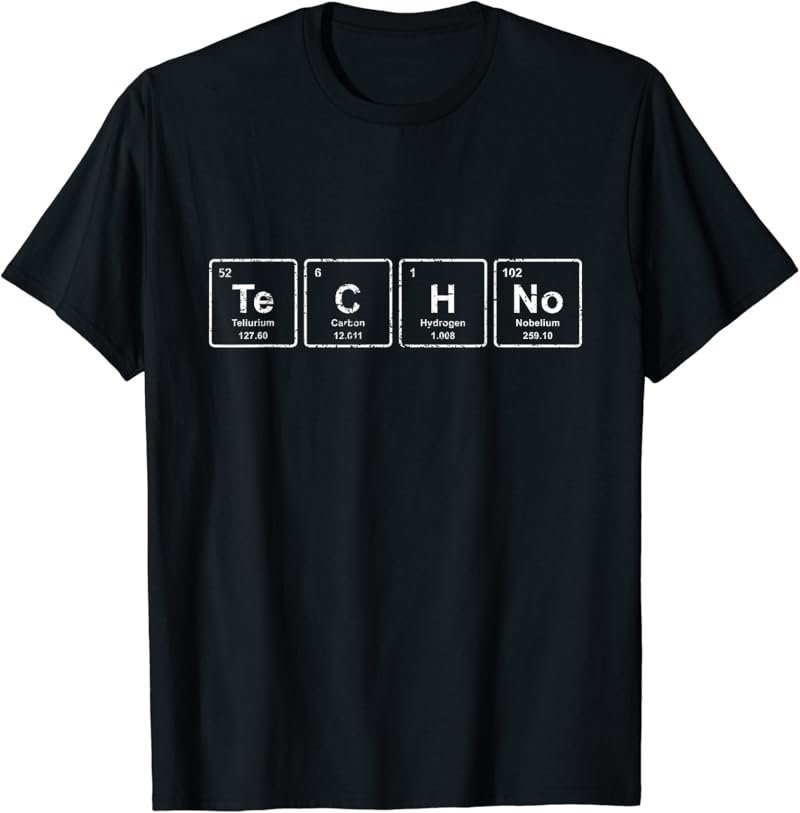 Nerd Periodic Table DJ EDM Party Techno Music Festival T-Shirt