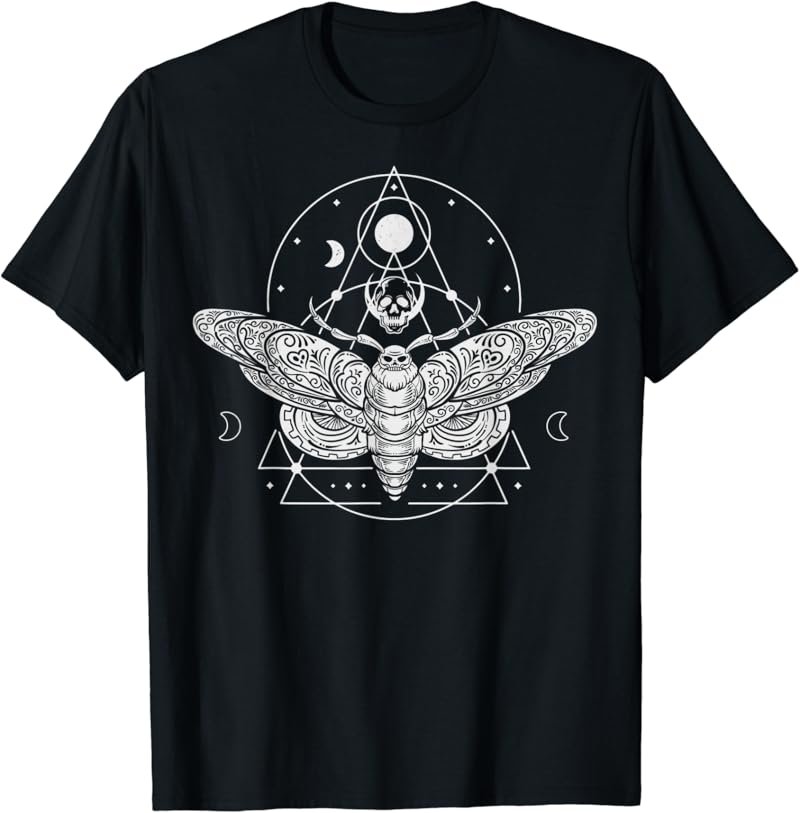Goth Moth & Crescent Moon, Creepy Moths For Goths T-Shirt