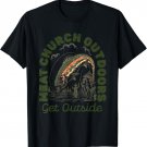 Meat Church Outdoors Get Outside Fishing Man T-Shirt