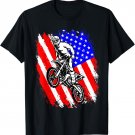 Dirt Bike USA Flag Motocross American Flag T-Shirt
