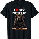 i love my newfie, newfoundland dog T-Shirt