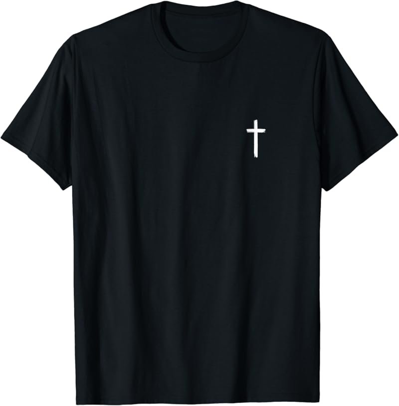 Small Cross Subtle Christian Minimalist Religious Faith T-Shirt