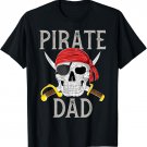Mens Pirate Dad Jolly Roger Flag Skull Family Pirates T-Shirt