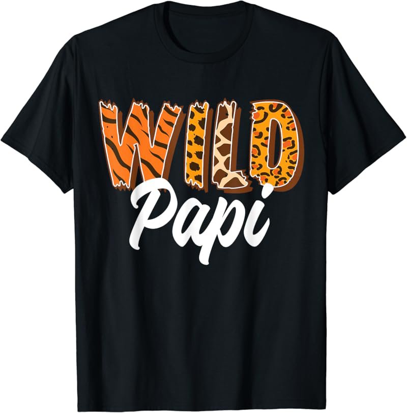 Wild One Papi Two Wild Family Birthday Zoo Animal Matching T-Shirt