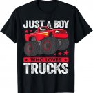 Just a Boy Who Loves Trucks | Kids Monster Truck T-Shirt