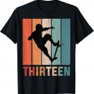 13th Birthday Retro Skateboard Skater Boys Kids 13 Years Old T-Shirt