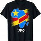 DR Congo flag in Africa Map Love RDC DRC Republic Of Congo T-Shirt