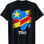 DR Congo flag in Africa Map Love RDC DRC Republic Of Congo T-Shirt