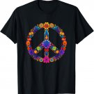 Peace Sign Love 60s 70s Costume Hippie Flowers Groovy Peace T-Shirt