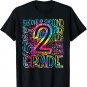 Tie Dye 2nd Grade Typography Team Second Grade Teacher T-Shirt