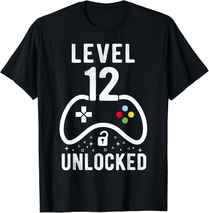 Level 12 Unlocked Video Game 12th Birthday Gift T-Shirt