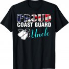 Vintage Proud Coast Guard Uncle With American Flag Gift T-Shirt
