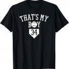 #34 Thats My Boy Baseball Number Shirt-Baseball Mom Dad Tee