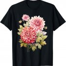 Bright and Colorful Flowers: Pink Red Dahlias T-Shirt