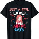 Anime Women Teen Girl Who Loves Cats T-Shirt