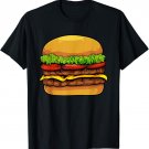 Funny Hamburger Art For Kids Men Women Cheeseburger Lover T-Shirt